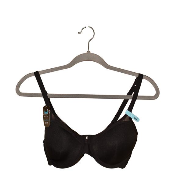 BALI NEW $48 One Smooth U Ultra Light Underwire Bra Black 34C - Picture 1 of 3